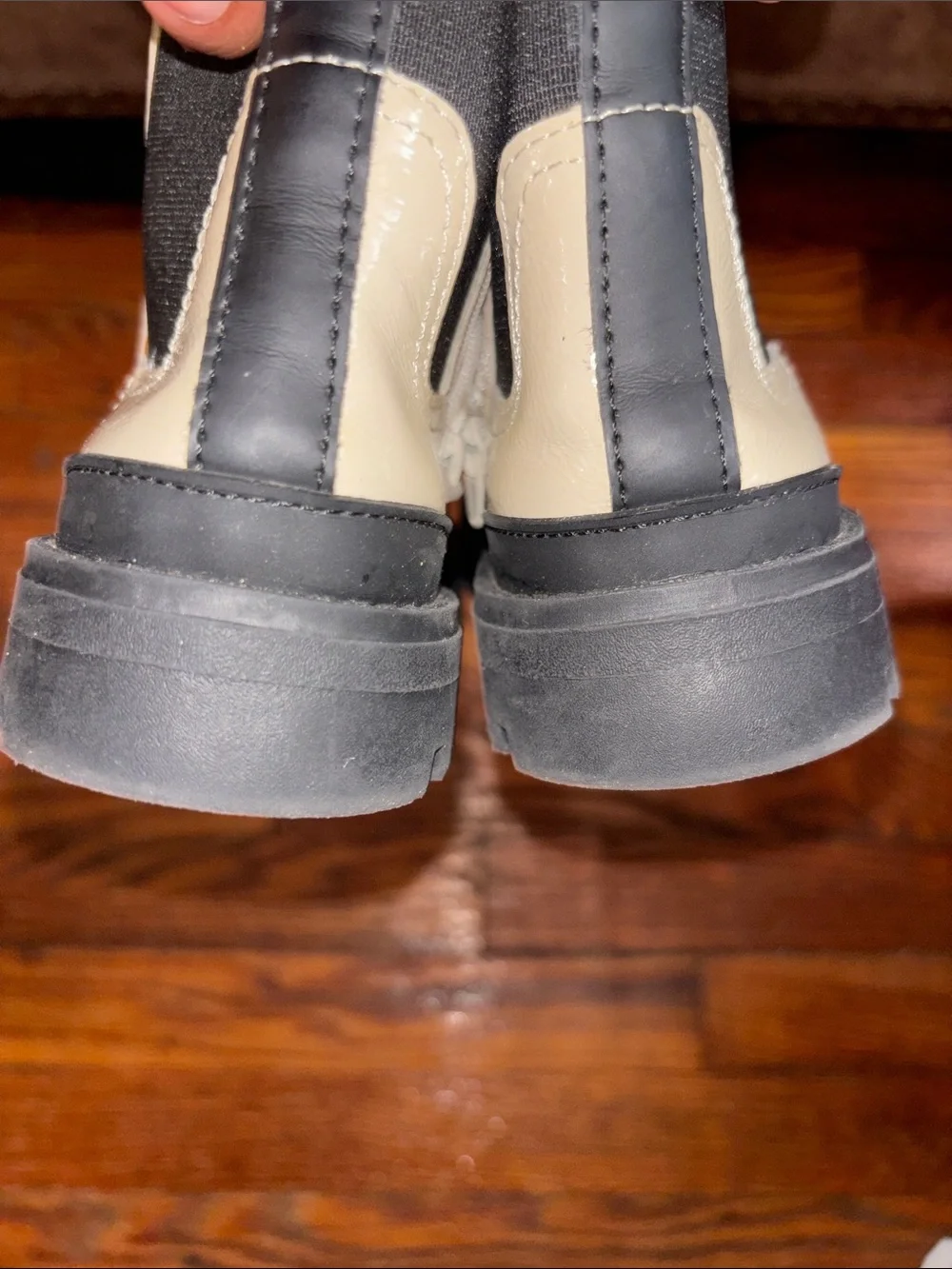 Zara Beige and Black Kids Boots